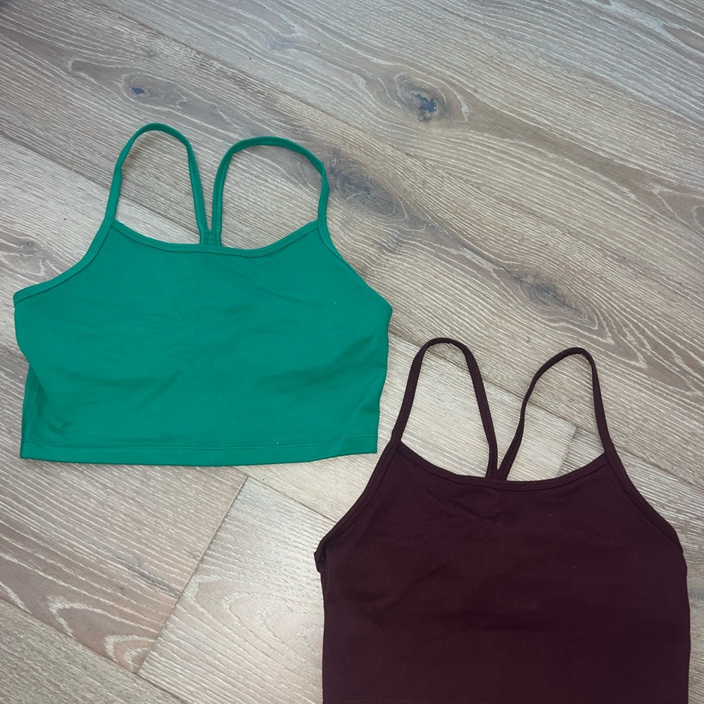 AERIE Green and Maroon Strappy Crop Tops